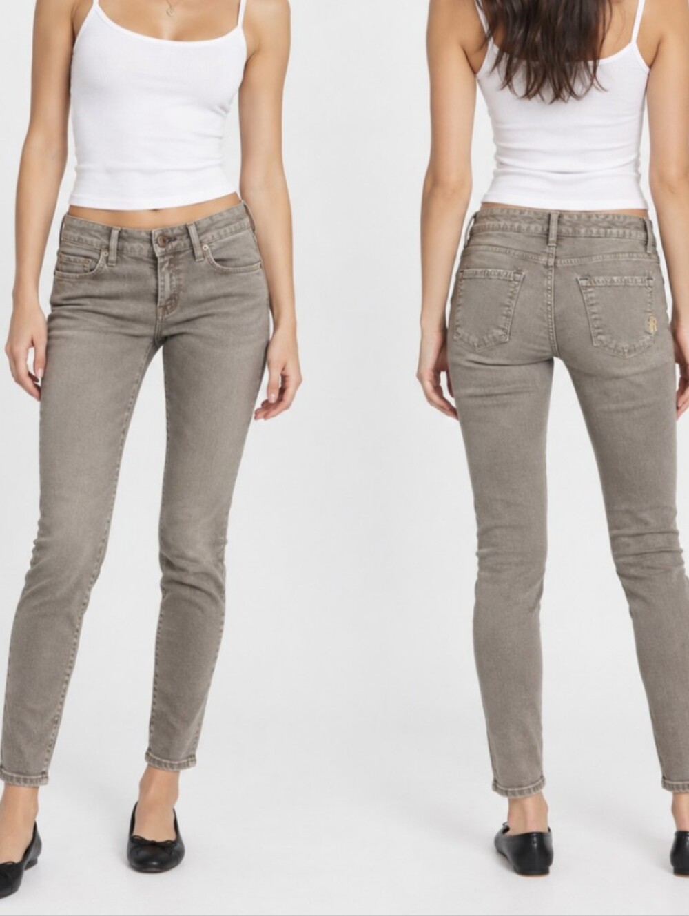 Rich & Skinny Size 24 Skinny Jeans Taupe Straightleg Y2K